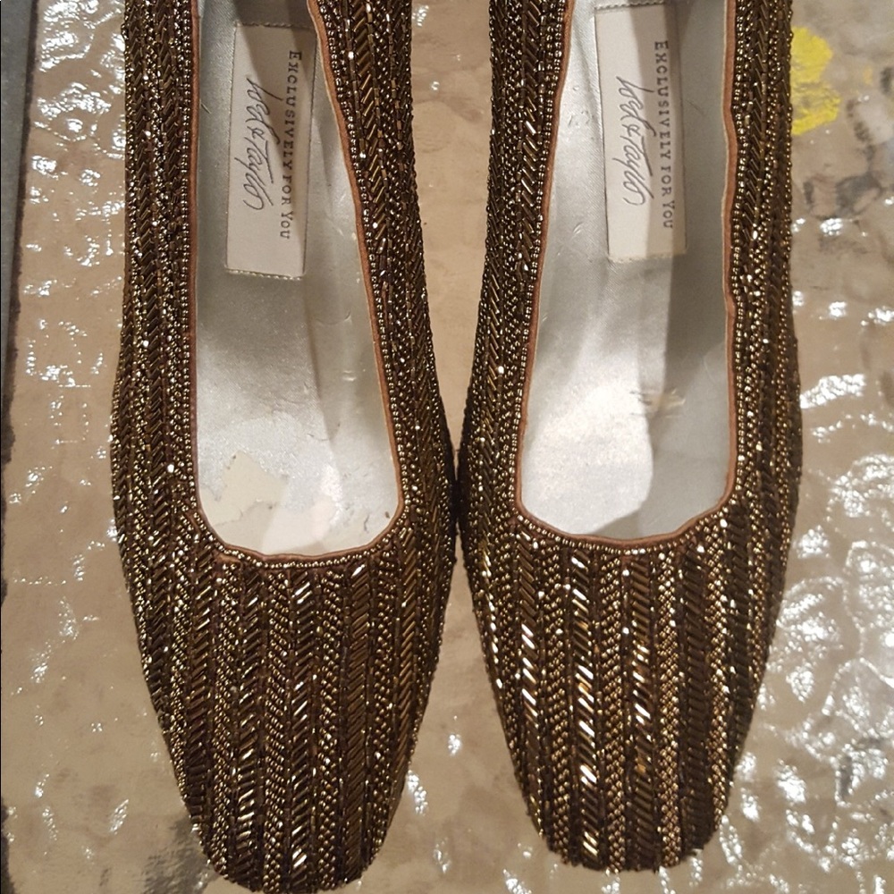 Beaded Brown Square Toed Dress Shoes